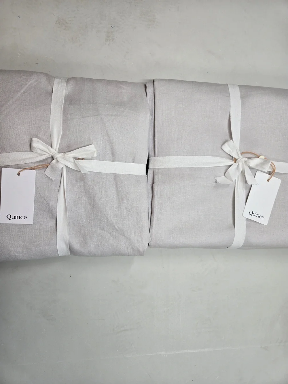 NWT QUINCE Set Of 2 48x96 European Linen True Blackout Curtains Cloud 9274